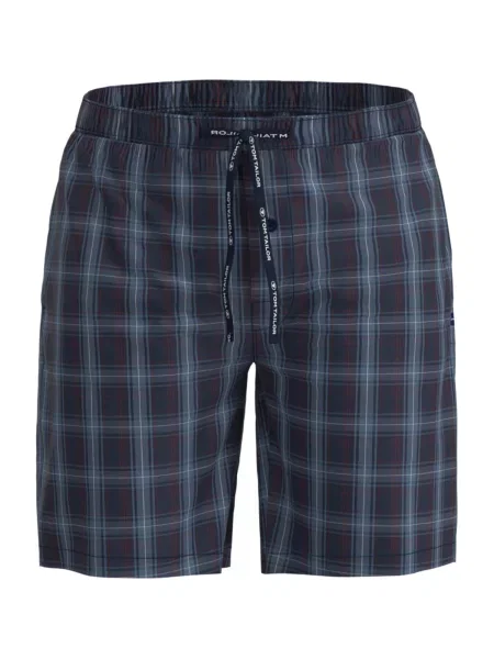 TOM TAILOR Pantaloni de pijama Bermuda / bleumarin / roşu închis albastru