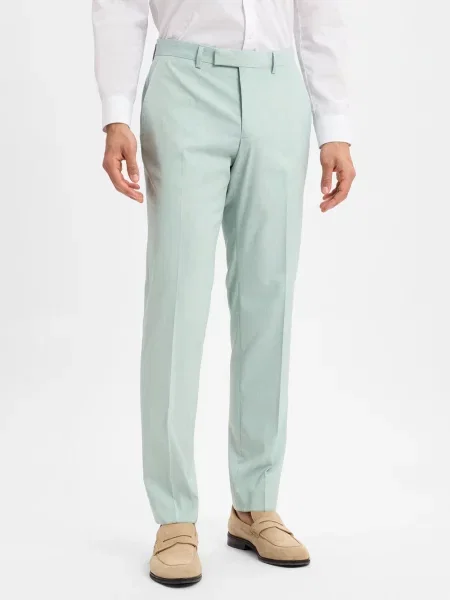 Finshley & Harding spodnie garniturowe Kalifornia Mężczyźni Slim Fit marmurkowy 44 zielony
