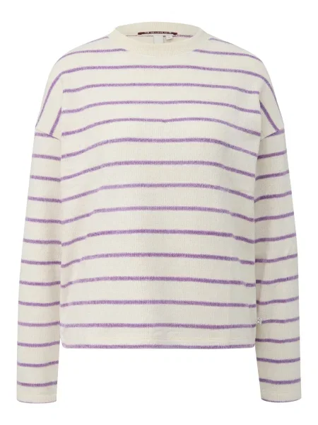 QS Pulover crem / mov lavandă