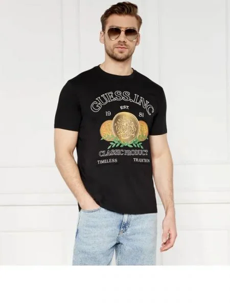 GUESS Tricou TIMELESS LOGO negru
