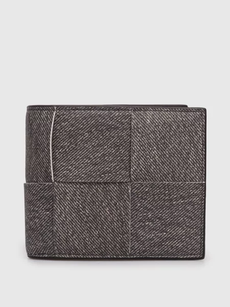 Кожаный кошелек Bottega Veneta серый