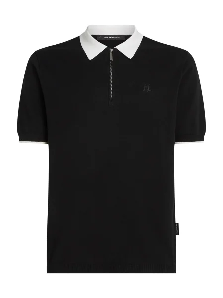 Karl Lagerfeld Majica črna / naravno bela