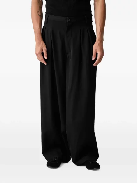 Vunene hlače Yohji Yamamoto crna