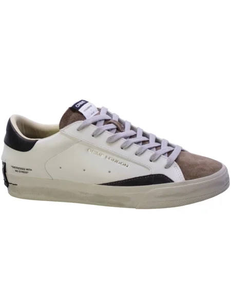 Crime London DISTRESSED sneakers pentru bărbați din piele alb
