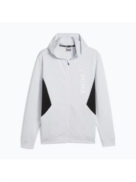 Bluza PUMA Fit Double Knit FZ Hoodie silver mist srebrna