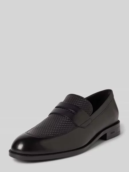 Loafersy BOSS czarne