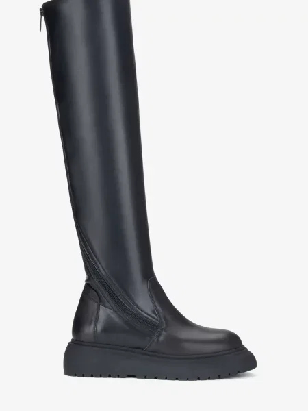 Кожаные сапоги Estro черные