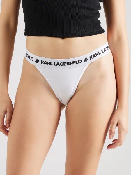 Karl Lagerfeld Nohavičky čierna šedobiela biela