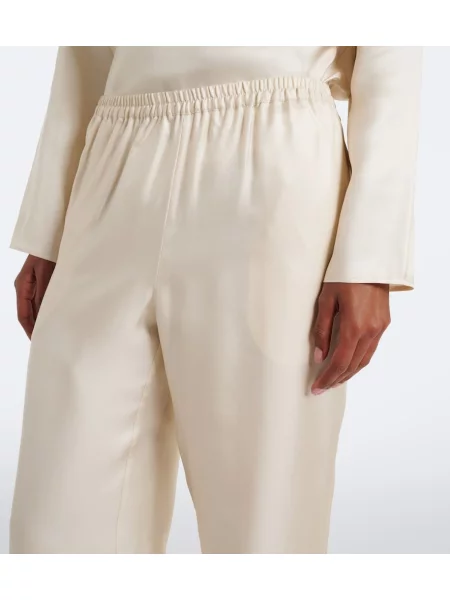Pantaloni Loulou De Saison de mătase bej