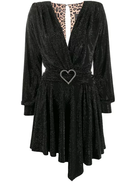 Mała sukienka mini Philipp Plein z dekoltem w serek garniturowa czarna