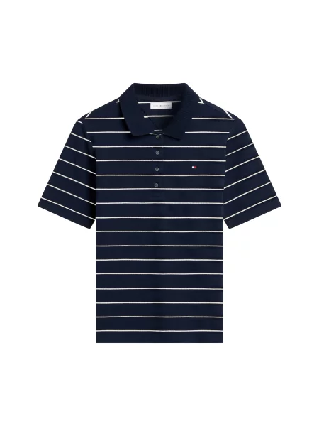 TOMMY HILFIGER Tričko tmavomodrá biela