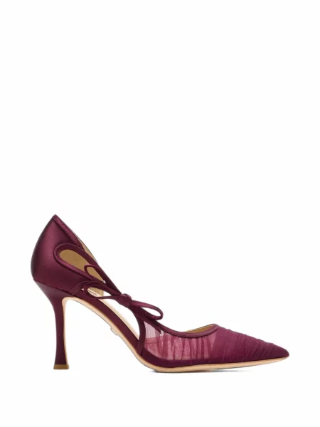 Pantofi cu toc Badgley Mischka cu funde roșu