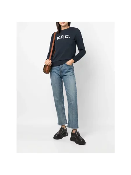 Bluza z kapturem A.p.c. z kapturem niebieska