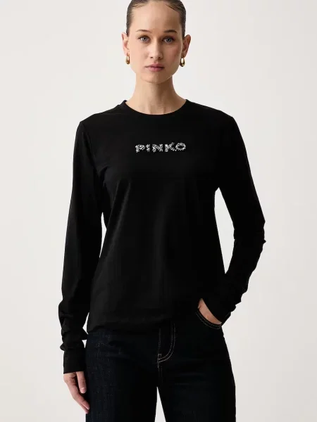 Tricou cu mânecă lungă Pinko negru
