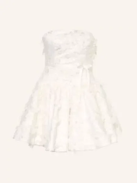 Maje Sukienka Koktajlowa Z Ozdobnymi Perełkami weiss biała