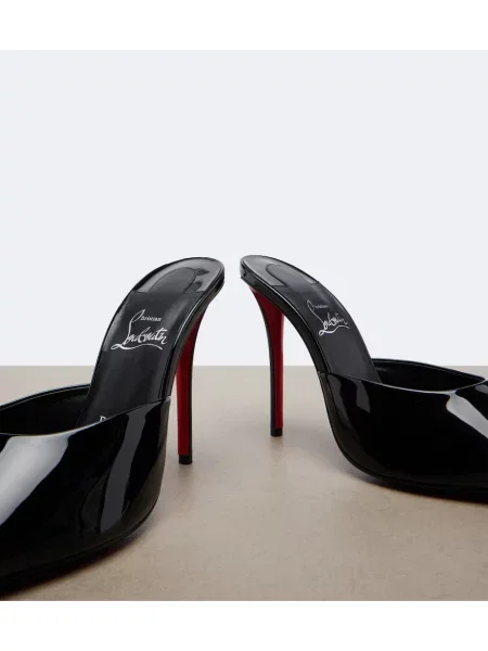 Papuci tip mules Christian Louboutin din piele negru