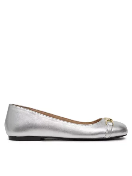 Балетки Love Moschino серебряные