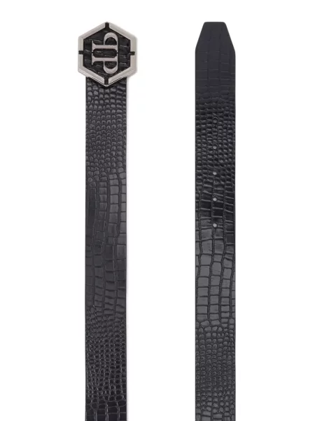 Curea Philipp Plein din piele negru