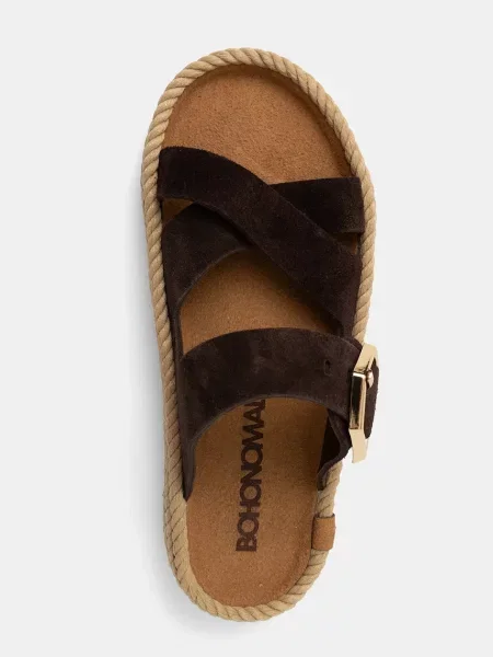 Bohonomad női velúr papucs espadrilles Sevilla barna