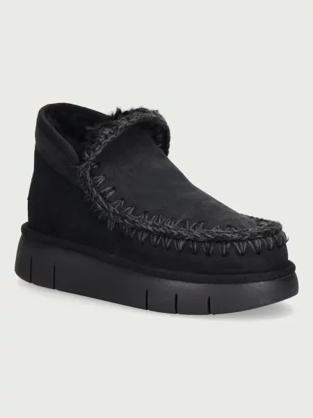 Mou Eskimo Bounce Sneaker cizme de zăpadă pentru femei din piele întoarsă negru