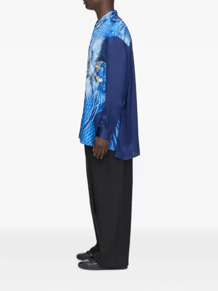 Cămașă Y-3 din satin albastru