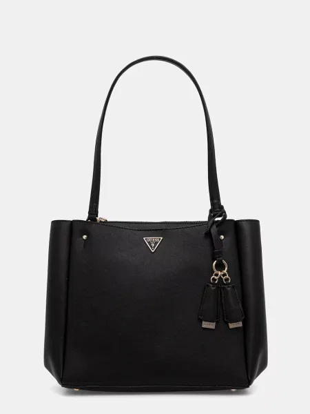 Lniana torebka Guess czarna