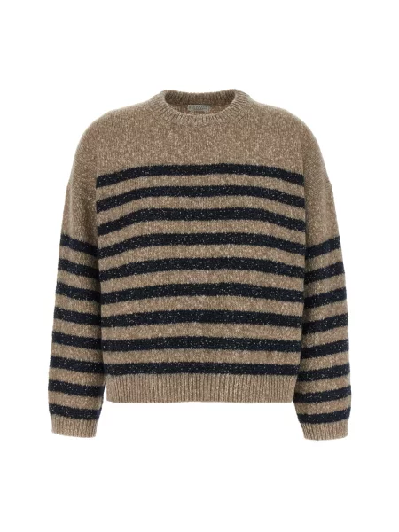 Sweter Brunello Cucinelli wełniany z paskiem