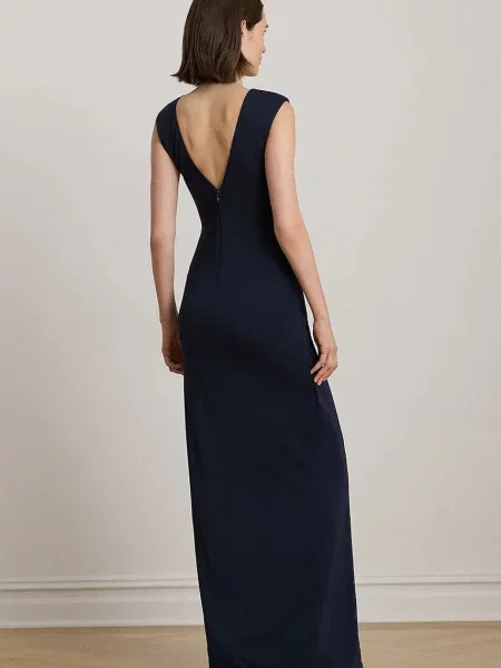Lauren Ralph Lauren sukienka maxi dopasowana granatowy