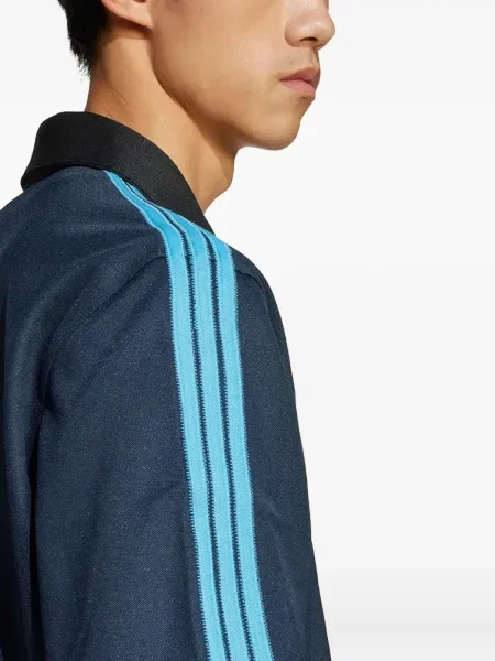 Pantaloni Adidas cu dungi cu broderie din fleece negru