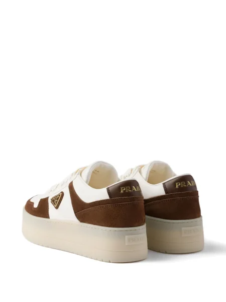 Sneakerși Prada cu platformă maro