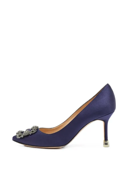 Pantofi cu toc Manolo Blahnik cu cataramă albastru