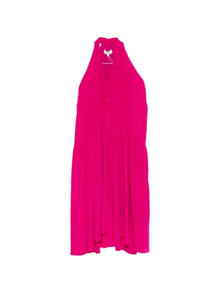 Sukienka Psophia wiązana z dekoltem halter garniturowa różowa