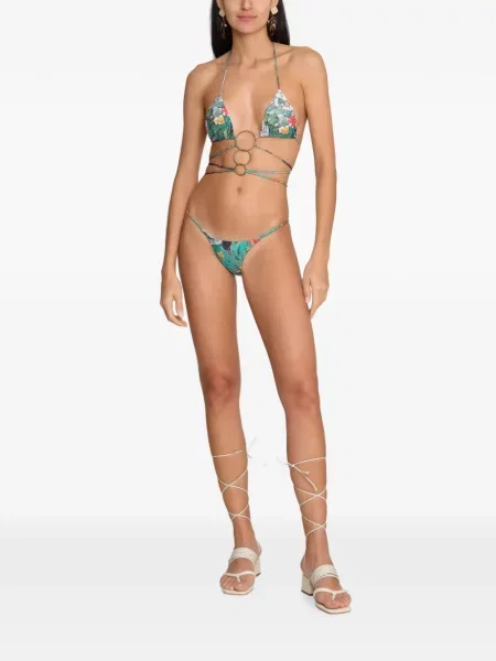 Bikini Amir Slama cu model floral cu imagine verde