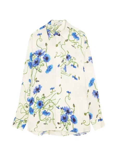 Cămașă Stella Mccartney cu model floral cu imagine alb