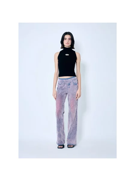 Top Diesel prążkowany na ramiączkach czarny