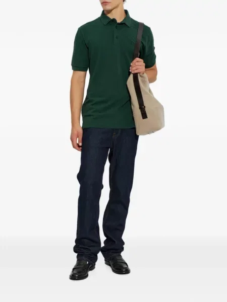 Tricou polo Etro cu broderie verde