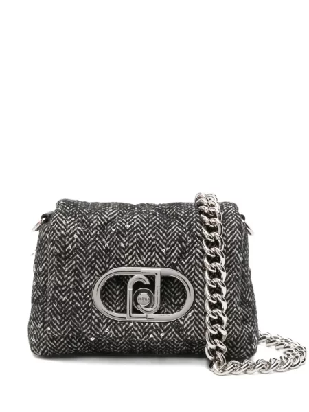 Geantă de mână Liu Jo cu paiete cu model herringbone negru