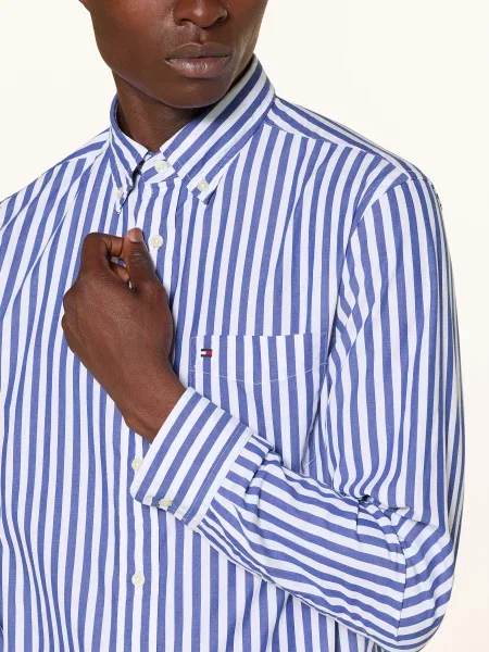 Tommy Hilfiger Košile Regular Fit tmavě modrá bílá