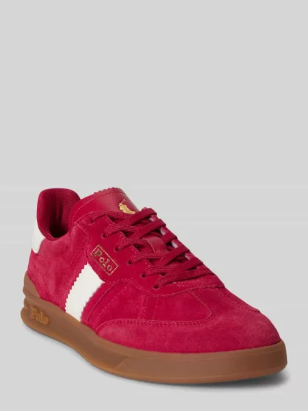 Sneakersy z naturalnej skóry bydlęcej model AERA' Polo Ralph Lauren czerwone