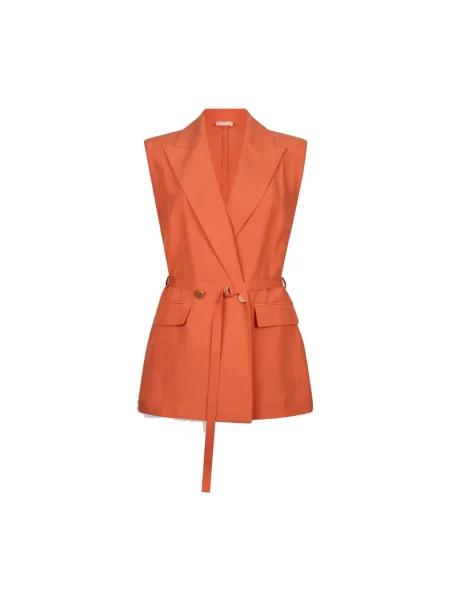 Lniana kamizelka Liu Jo pomarańczowa