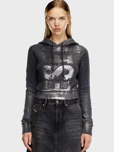 Худі Diesel з капюшоном чорне