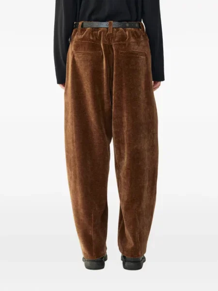 Pantaloni Tomboy de catifea maro