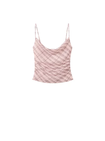 MANGO Top ILLO roz / roșu carmin / murdar alb