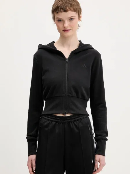 Mikina adidas Essentials s kapucí hladká černá