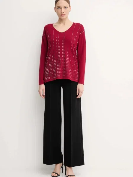 Светр з додаванням шовку Joseph Ribkoff легкий бордовий