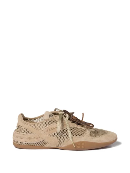 Sneakerși Miu Miu din piele de căprioară