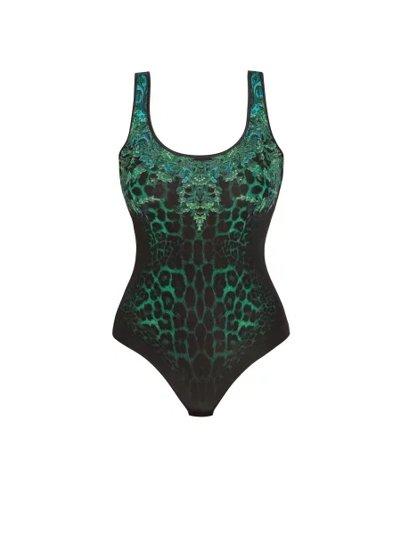 JIORO Tričkové body LEO NEON GREEN tmavě zelená černá