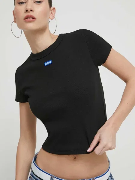 HUGO Tricou Baby albastru alb negru