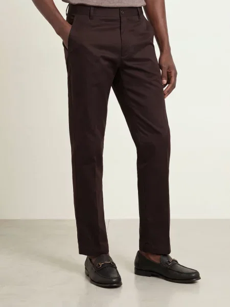 Boss Kalhoty Kent Straight Fit tmavě hnědá