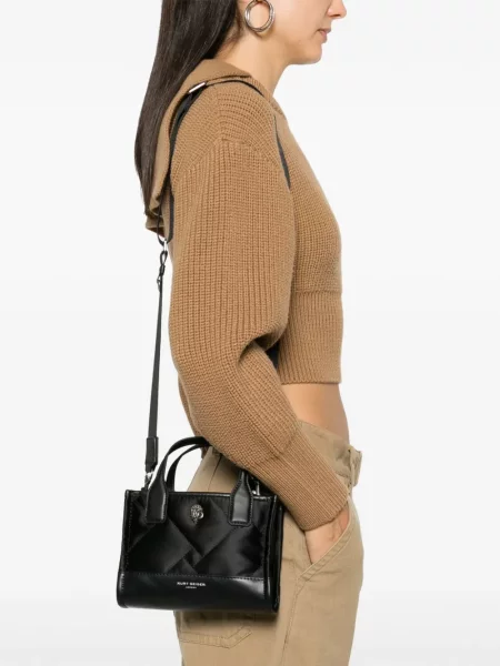 Geantă shopper Kurt Geiger London cu aplicații negru